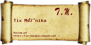 Tix Mónika névjegykártya